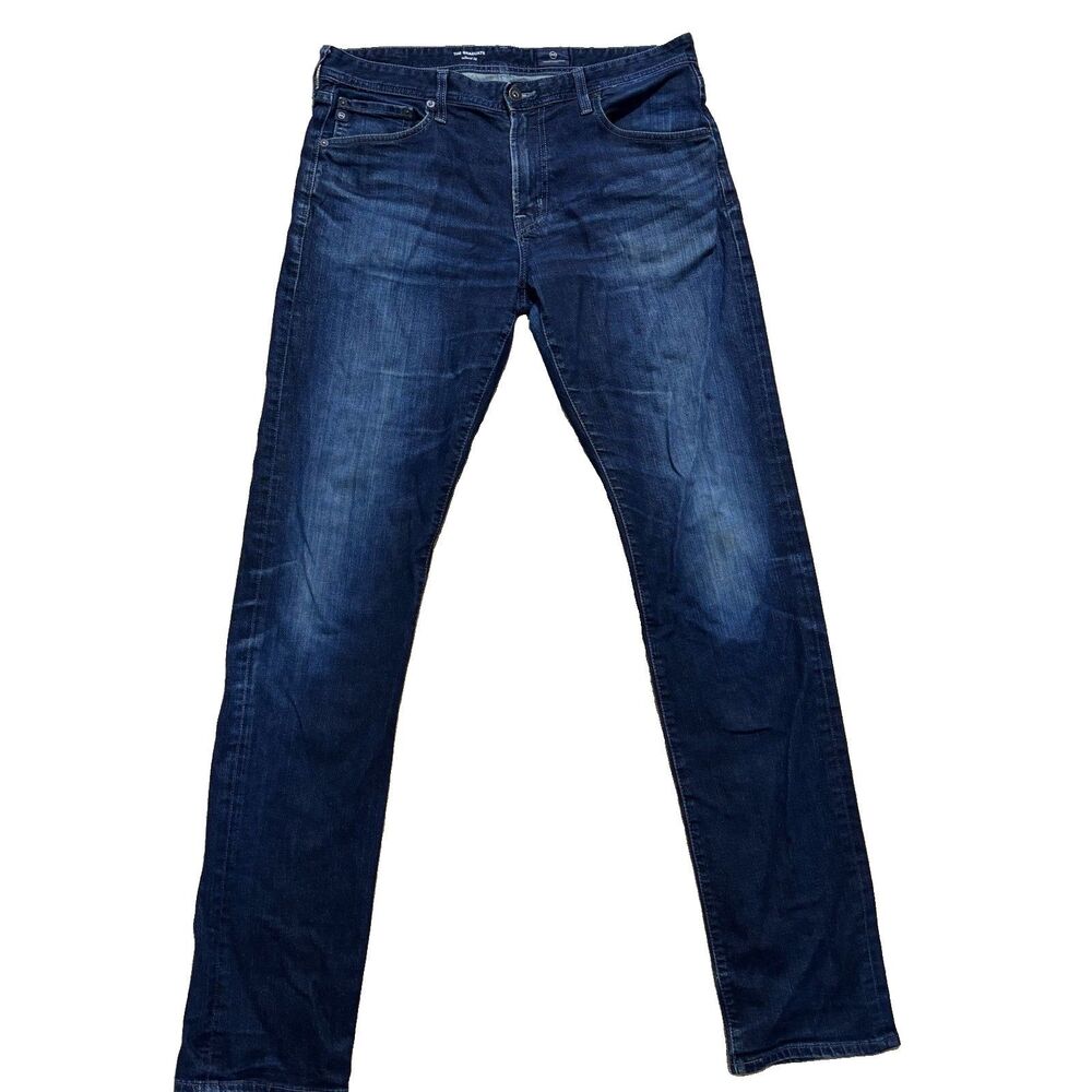 AG Adriano Goldschmied The Graduate Jeans Mens 34x36 Dark Blue Tailored Leg READ